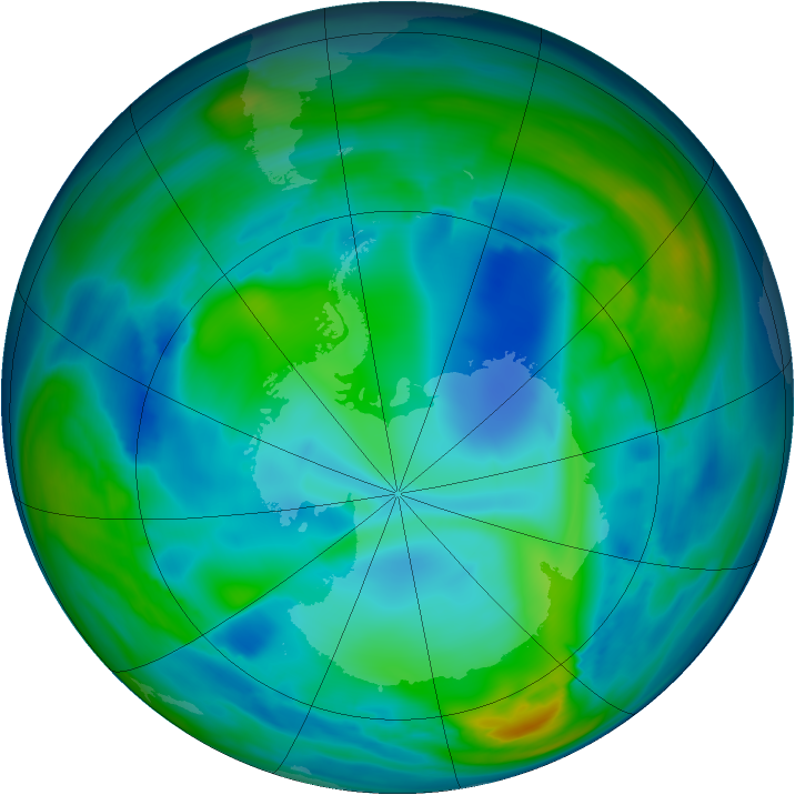 Antarctic ozone map for 26 July 2006